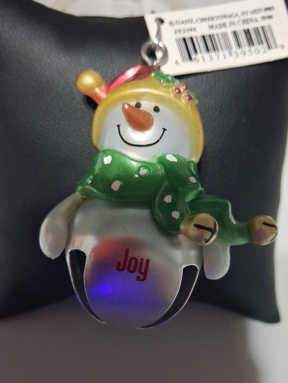 Bell Snowman Ornament Personalized- Joy